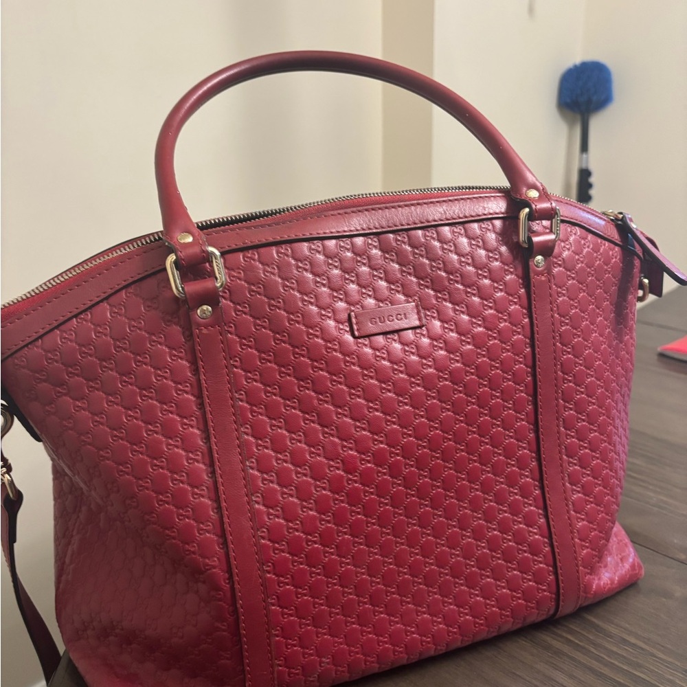 Gucci Microguccissima Red leather tote bag. - Picture 5 of 7